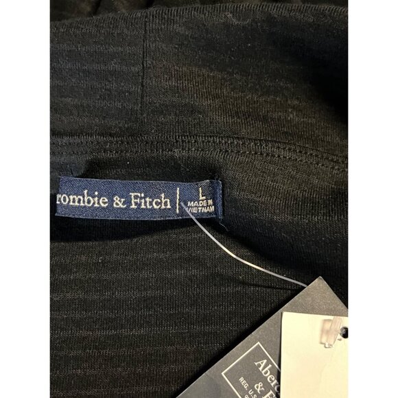 Abercrombie Fitch Black Dress Size Large Off Shoulder Bodycon Stripe Women New - Picture 6 of 9